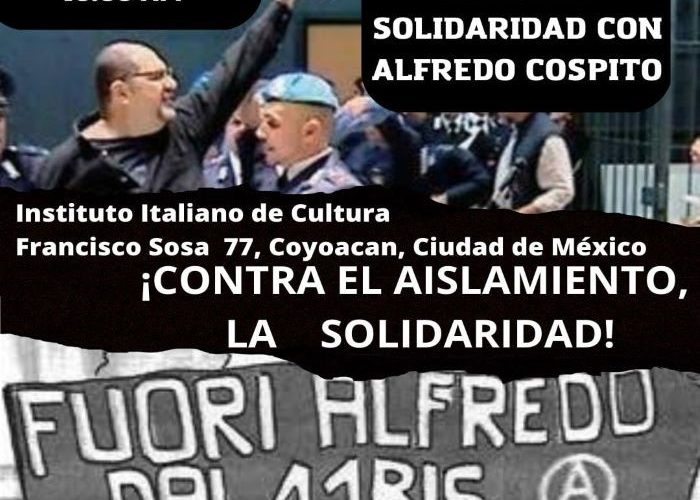 (CDMX) Mitin en solidaridad con Alfredo Cospito
